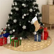 Luxury Christmas Tree Skirt with Sock Yellow 122 cm Fabric