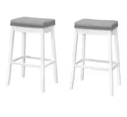 Monarch Specialties Barstool - Set Of 2 / Tufted / Nailhead Trim / Upholstered /