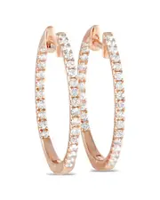 14K Rose Gold 0.50 ct. tw. Diamond Inside-Out Hoops