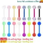 7PCS Tongue Bars Ring Barbell Bioflex Soft Flexible Body Piercing Jewellery