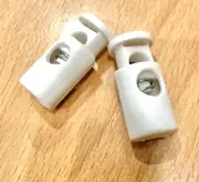 6pcs White Plastic Round End Spring Lock Toggle Fastener 30 X 10