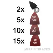 32 pc Oscillating Tool Finger Sanding Kit Fits Older Dremel Multi-Max Machines