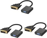 Gatuida 3pcs Universal Male to Female Adapter Cable to Converter for Tv Computer Laptop Black