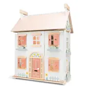 New Classic Toys Wooden Dollhouse with Furniture Imaginative Playhouse for Kids.