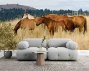 3D Horse Grassland Woods Landscape Wallpaper Wall Murals Removable Wallpaper