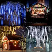 540LED Lights Meteor Shower Rain 10 Tube Xmas Snowfall Tree Outdoor Decor Light