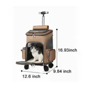 Rolling Wheeled Pet Carrier Backpack Pet Stroller, Car Seat for Dogs Cats Puppy