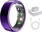 Smart Ring with Wireless Charging Bay - Purple - Size 9 - Sleep Tracking Wearable - Heart Rate - Oxygen Monitoring - Fitness Tracker - Hand Gesture Brush Tiktok - Up to 9 Days of Battery Life