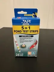 API Pond Care 5in1 test strips for Ponds 5 tests No2,No3,KH,GH,pH 25 strips