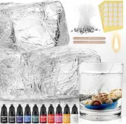 [Heigble] 6.6 lb Gel Candle Wax Making Clear Handmade Jelly Candle Wax High Density Candle Wax with 100 Pcs Candle Wick and 100 Pcs Candle Wick Stickers with 10 Pcs Candle Dye for Candle Making Kit