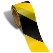 Safety Tape - Barrier Black/Yellow - 72mm x 100M Roll