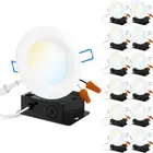 Sunco Lighting 12 Pack 4 Inch Ultra Thin LED Recessed Ceiling Lights Slim Select