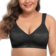 HACI Women's Minimizer Bra Full Coverage Non Padded Wirefree Plus Size for Large Bust Support Seamless