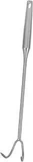 Stainless Steel Meat Hook Vertical Skewer BBQ Flipper Hook Fork Holder Butcher Equipment Charcoal Tongs Pigtail Food Flipper Steak Hook Flipper Cooking Utensils Holder Grill Hooks
