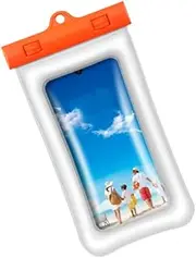 iplusmile 1pc Hanging Phone Case Floating Waterproof Phone Case Pouch Underwater Phone Protector Waterproof Mobile Phone Bag Swimming Underwater Phone Bags Clear Waterproof Phone Bag Orange