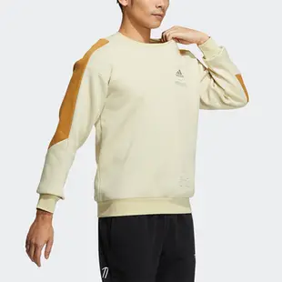 Adidas TH ENG Crew HN9023 男 長袖上衣 大學T 運動 休閒 內刷毛 保暖 穿搭 亞洲版 黃