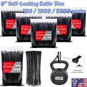 8 inch Cable Ties Nylon Black Zip Ties Network Cable Code Self-Locking Wire Ties