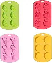 Jelly and Ice Molds,TuoYi 4pcs Fruit Shaped Silicone Mold for Chocolate Candy Baking, for Christmas New Year DIY Jelly Fondant Soap Gummy Cake Cupcake Topper Decoration