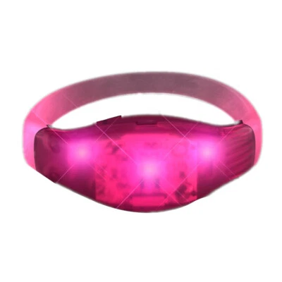 Sound Activated Pink LED Bracelet Wristband for Concerts