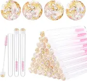 Dming 20pcs Eyelash brush Lash Wand Makeup tool Eyelash Extension supplies Cleaning brush Diamond Mascara foil pink
