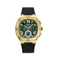 在飛比找蝦皮商城優惠-GUESS原廠平輸手錶 | 金框 綠面 三眼日期顯示 圓角方