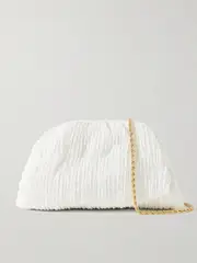 [Loeffler Randall] Loeffler Randall - Bailey Pleated Lace Clutch - White - One size One size White