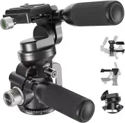 3 Way Tripod Pan Tilt Head Non Geared with ±15° Leveling Bowl Base