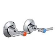 evekare Chrome 1/4 Turn Pin Lever Wall Top Assembly with Red/Blue Indicators