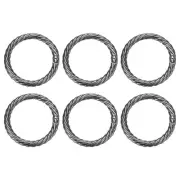 6Pcs Spring O Rings 1 1/4" Round Trigger Snap Hook Circle Gunmetal Key Ring Clip