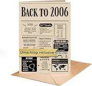 18th Birthday Gift for Man and Woman - Birthday Gift for Men - Back in 2006 Newspaper Design Cards - Super Gifts for Men and Gifts for Women for 18th Birthday