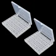2 Pcs Transparent Bobbin Box，Machine Bobbin Organizer Plastic Case with 50 Slots