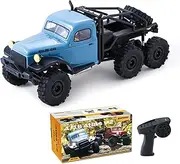 FMS 1/18 Atlas RC Crawler V2, Waterproof 6x6 All-Wheel Drive RC Rock Crawler with LED Lights and Realistic Design for Adults (Blue)