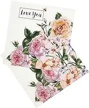 20 Count Paper Napkins Vintage Floral Pattern,Printting Peony Birds Decorative Decoupage Dinner Tea Party Shower Serviettes, Love You