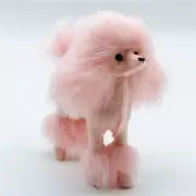 1:6 Scale Dollhouse Miniatures Pink Lovely Poodle Dogs Plush Toys Accessories