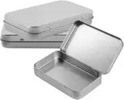 Restaurantware RW Base 5.8 Ounce Rectangular Tin Containers 10 Durable Silver