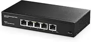 Binardat 5 Port 2.5G Switch, 5 x 2.5 Gigabit RJ-45 Ethernet Ports, Support Vlan, Metal Unmanaged Multi-Gigabit Desktop Network Switch