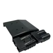 Stainless Powder coated BLACK Twin Surface Mount 50 Amp Anderson inc Black plugs