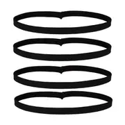 4 Pack Elastic Headbands - Black