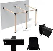 Pergola Bracket Kit 4x4, Including 1 Wall Bases, 1 105 ° 4-Way and 1 Bases, 1 Set of Wall Mounted 15° Pitched Roof Mounting Kit for Extension, for Shading Facilities Attached to Walls or Eaves
