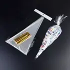 100 x Large Clear Cellophane Cello Cone Bags Food Favour Sweet Candy Kids Party