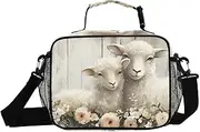 Insulated Lunch Box Sheep Vintage Cute for Women Men - Ideal for Work, Picnics - Includes Adjustable Shoulder Strap