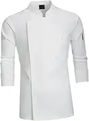 [Hellery] Chef Coat Breathable White Chef Shirt for Restaurant Baking Cafe Food Industry