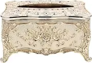 OHPHCALL Luxurious Rose Tissue Box Holder Stylish Bling Acrylic Tissue Box Cover for Bathroom Vanity Countertops Bedroom Dressers Nightstands Tables Gold 23cm