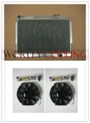 2 row radiator and fans for Holden Torana LH LX V8 with chev engine Manual 610mm