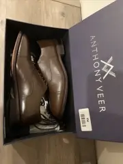 Anthony Veer Mens Clinton-Toe Chocolate Brown 8 EE