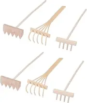Homoyoyo 6pcs Mini Bamboo Rake for Zen Garden Decoration Desktop Tine Rakes for Sand Tray Create Patterns Elegant Accessory for Home Relaxation