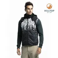 在飛比找momo購物網優惠-【Hilltop 山頂鳥】男款防風透氣科技保暖棉印花背心H2