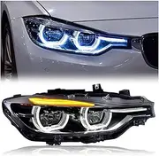 2PCS Car Styling Head Lamp Compatible For BMW 3 Series Full LED Headlight 2012-2019 F30 F31 Headlights LED DRL With Dynamic Turn Signal(For Xenon)