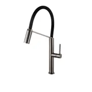 VITO BERTONI CORI Pull Down Kitchen Mixer Tap Lead Free - Graphite with Black Silicone