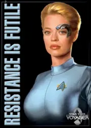 Star Trek Voyager Seven of Nine Resistance Is Futile Refrigerator Magnet NEW